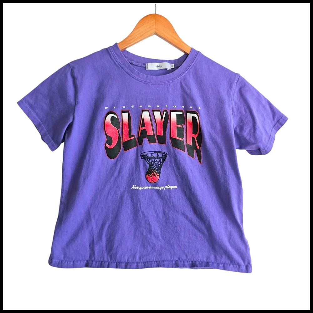 Adika Graphic Tee Professional Slayer Basketball Purple T-Shirt M